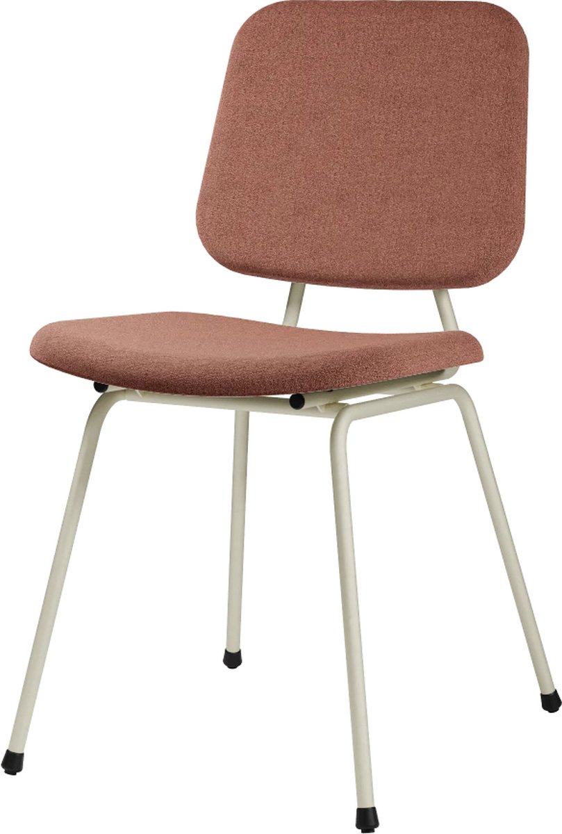 Design In Box - Eetkamerstoel - Eetstoel - Wit/Rood - Metalen Poten