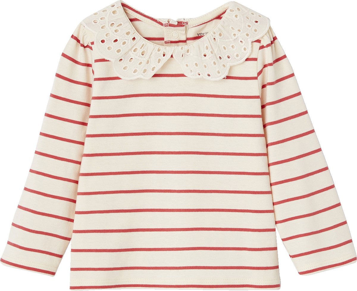 Vertbaudet Baby T-shirt met geborduurde kraag en lange mouwen