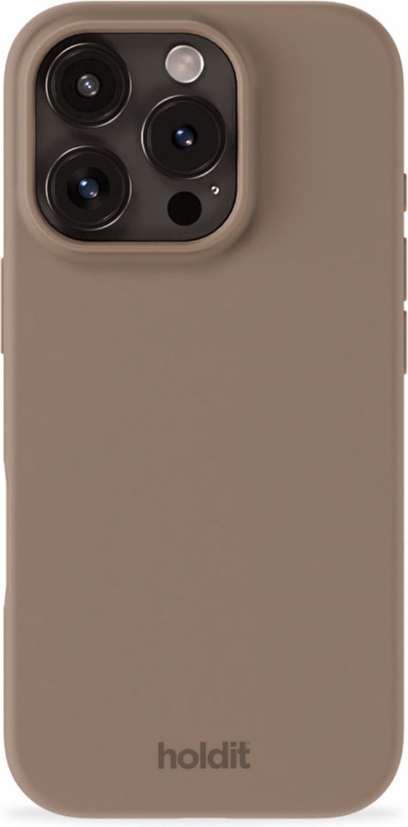 Holdit Silicone Case geschikt voor Apple iPhone 16 Pro - Mocha Brown