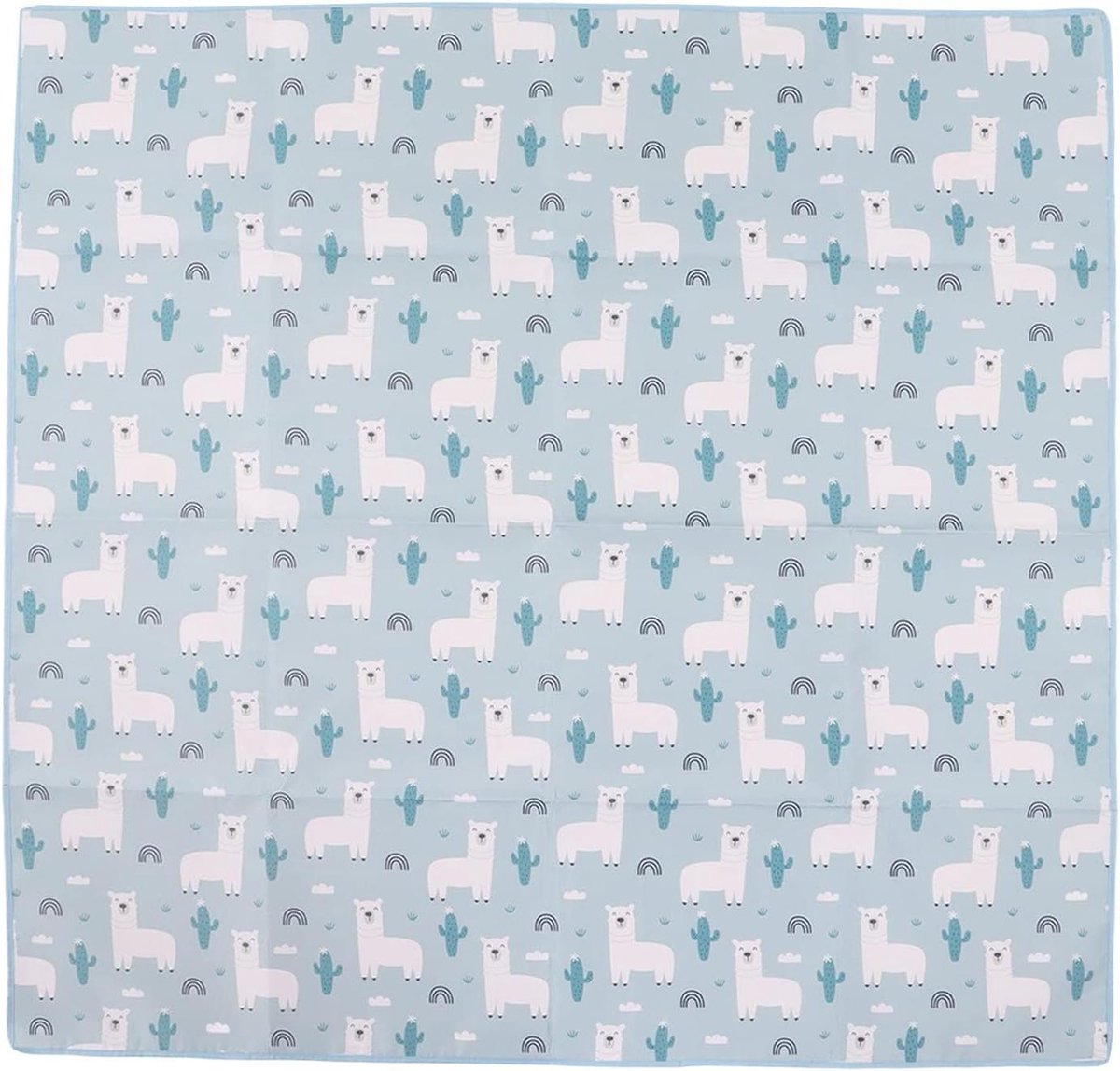 Speelmat 110x110cm Blauwe Polyestervezel Gewatteerde Opvouwbare Speelmat Peuterbescherming Speelkruipmat