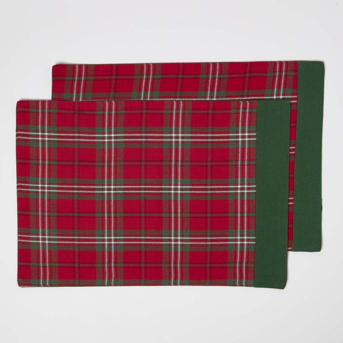 Homescapes Edward Tartan placemat rood geruit in een set van 2 - 30 x 45 cm, 100% katoen