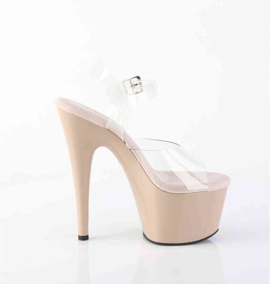 Pleaser - ADORE-708 Sandale à bride cheville - Pointures 10-40 - Transparent/Marron