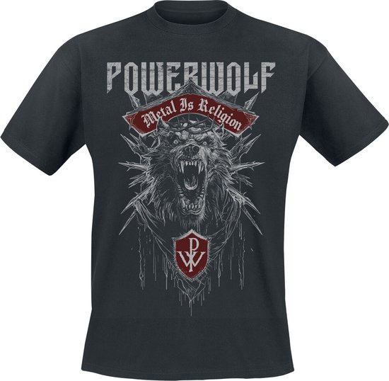 Powerwolf Chaos Crest Heren T-shirt - zwart - XL