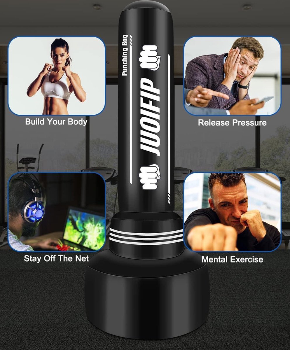 NZQXJXZ Zware bokszak, 180 cm voor volwassenen, vrijstaande bokszak voor MMA Muay Thai fitness training
