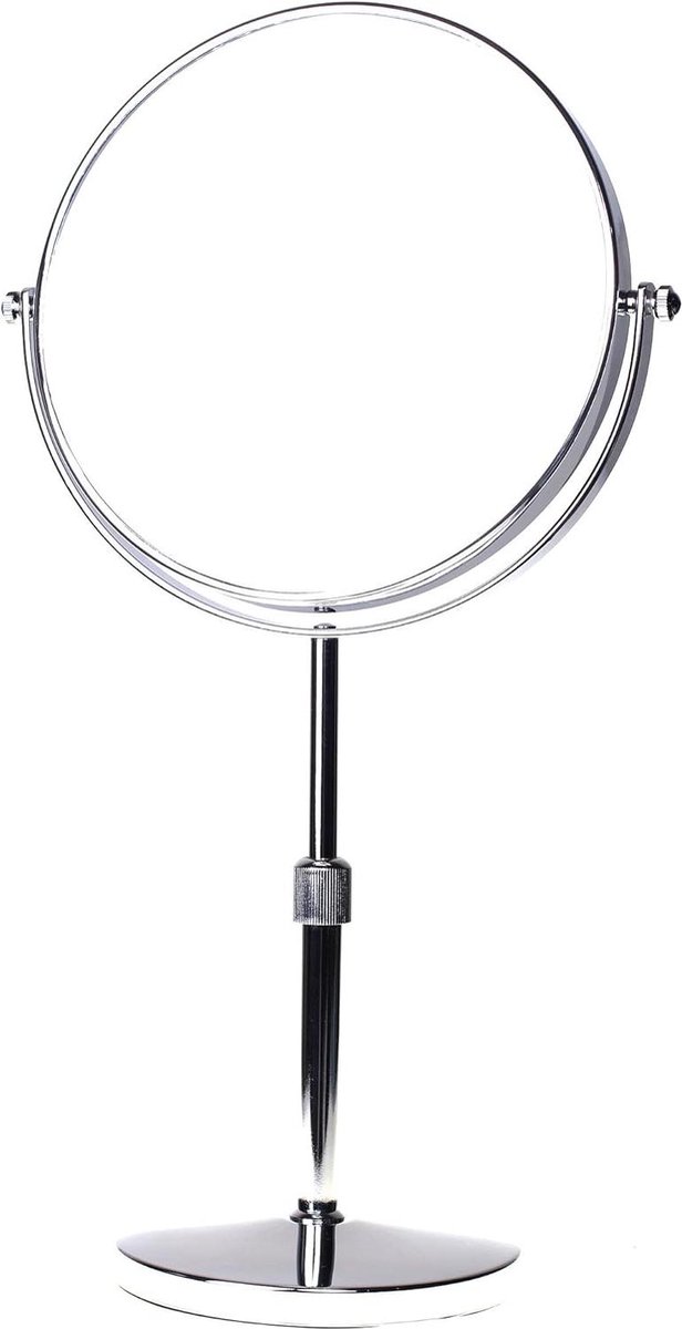 Goedkoopste 8 Badkamerspiegel Hoogte Verstelbaar 10x Vergroting - Cosmetische Spiegel - Aanrecht Make-up Spiegel - Reisspiegel - Scheerspiegel - Dubbelzijdig - Vrijstaand - Tafelspiegel - Verchroomd make up tafel