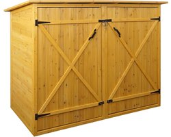 1-fietsgarage MCW-H60, fietsbox gereedschapshok, MVG afsluitbaar 152x184x98cm ~ bruin