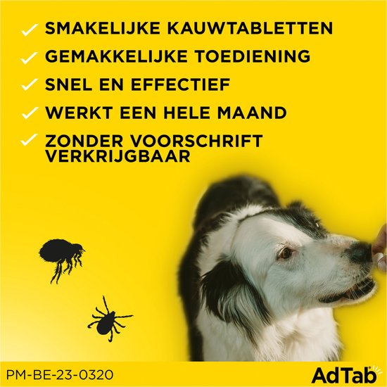 Adtab Kauwtablet Voor Honden 3 stuks - Anti vlooien en tekenmiddel -