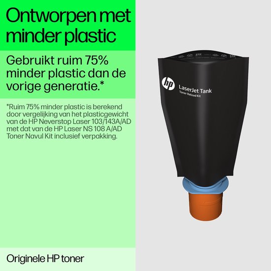 Kit de recharge de toner laser noir HP 143A Neverstop authentique