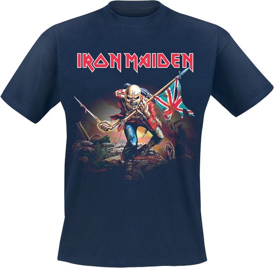 Iron Maiden Trooper Heren T-shirt - marineblauw - S