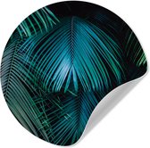 WallCircle - Stickers muraux - Cercle de papier peint - Palmiers - Jungle - Feuilles - 50x50 cm - Cercle mural - Autocollant - Autocollant papier peint rond
