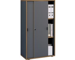 VCM Houten kantoorkast Dossierkast Kantoormeubilair Kast Salia 3-voudig breedte 60 cm Schuifdeuren Houten kantoorkast Dossierkast Kantoormeubilair Kast Salia 3-voudig breedte 60 cm Schuifdeuren