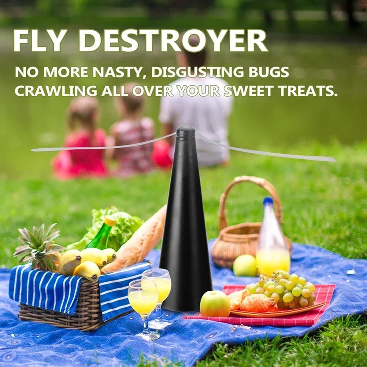 USB Oplaadbare Vliegenbestrijdingsventilator – Ideaal voor Buiten en Keuken Houdt Vliegen en Insecten Weg van Voedsel Keuken Vliegenbestrijding Buiten Vliegen Afschrikken Pest Repellent Tafelventilator