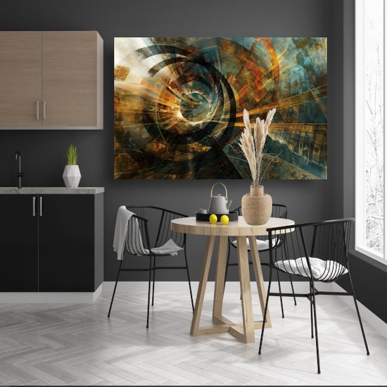Geld glasschilderij - Economie wanddecoratie - Glas schilderijen Tunnel - Wanddecoratie modern - Plexiglas - Decoratie woonkamer acrylglas 60x40 cm