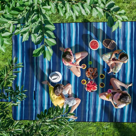 Relaxdays picknickkleed xxl, 200x300 cm, waterdichte onderkant, park