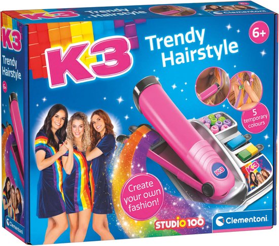 Foto: Clementoni studio 100 k3 trendy hairstyle haarstyling set voor kinderen vanaf 6 jaar