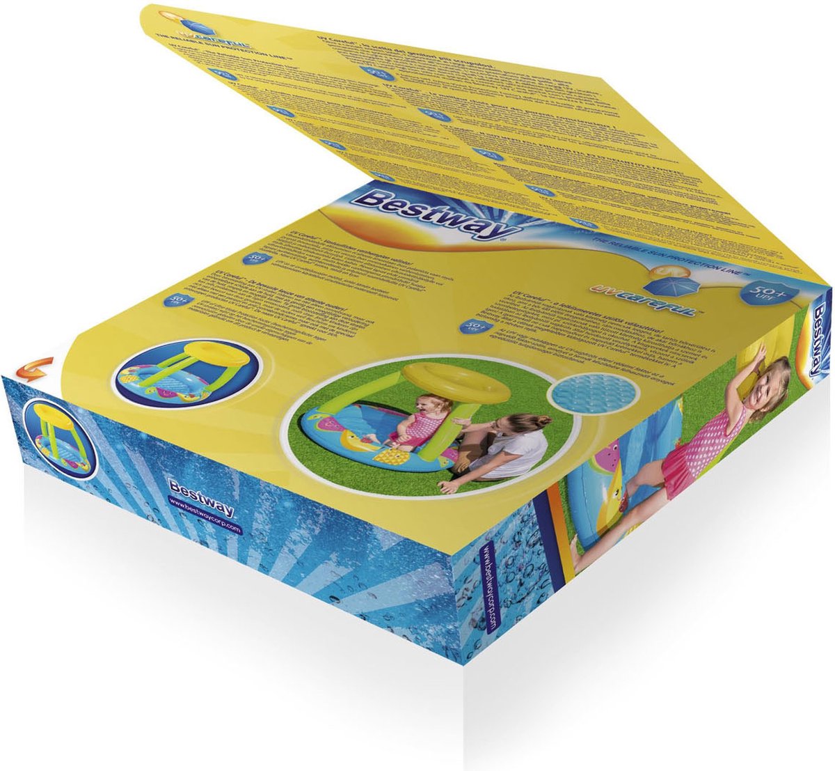 Peuterzwembad - opblaasbaar - 2+ - fruitthema - met schaduwdakje - 91x91cm - PVC - 26l — afbeelding 5