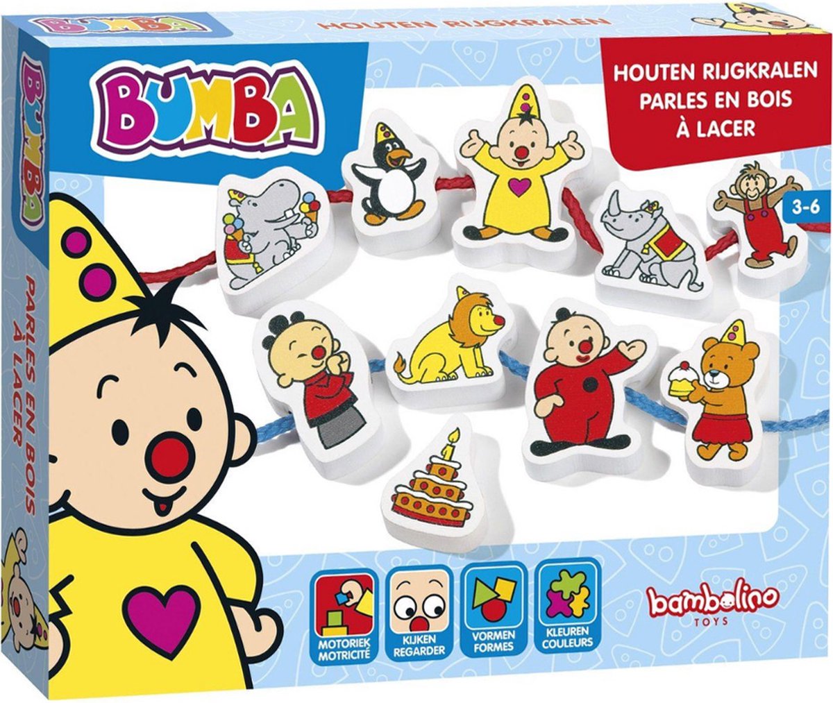 Bumba houten speelgoed rijgkralen - leer rijgen met Bumba de clown studio 100 - vanaf 3 jaar - Bambolino Toys — afbeelding 16
