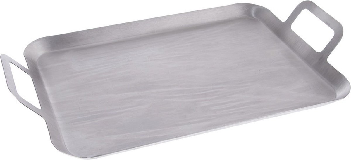 Orion group Grillplaat Edelstaal 43x25 cm Bakplaat Ovenplaat Grillpan Grill Pan Steakpan