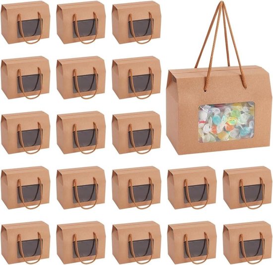 jiuzcare Taartdoosjes met 15 stuks taartgeschenkdozen verpakking karton cupcake met kijkvenster natuurlijk papier, een doos kan 4 kleine taarten worden geïnstalleerd, toren jiuzcare Taartdoosjes met 15 stuks taartgeschenkdozen verpakking karton cupcake met kijkvenster natuurlijk papier, een doos kan 4 kleine taarten worden geïnstalleerd, toren