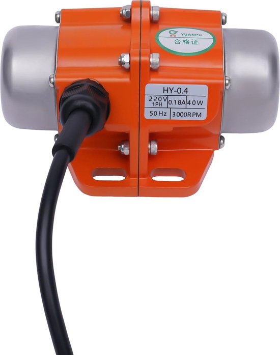 Foto: Vevor betontrillingsmotor aluminiumlegering 1phase 50w 220v 3000rpm vibratiemotor oranje