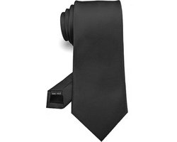 Geweo Stropdas Zwart - Stropdassen Heren - Klassiek en formeel - Effen - B 8cm - L 146cm