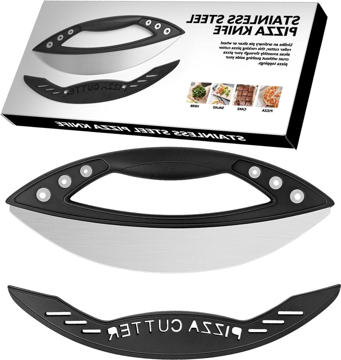 Pizzasnijder Fiets Dual Rvs Super Sharp Blades Slicer met Non-stick Coating Pizza Cutter Wielen pizzasnijder