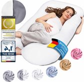 Taie D'oreiller De Grossesse En Forme De U – Housse Amovible En Coton Pour Coussin D'allaitement – Lavable En Machine, 140 X 80 Cm - 8