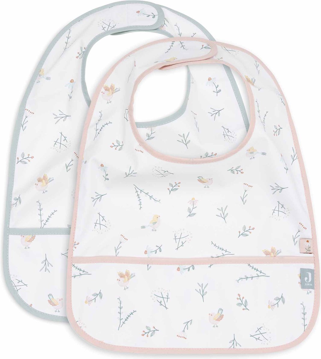 Goedkoopste Jollein - Baby Slab Waterproof - Slabbetjes - Lovely Birds - 2 Stuks