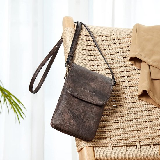 GUSXPPD kleine mobiele telefoon schoudertas voor dames, PU-leren tas met om te hangen portemonnee, crossbody schoudertas voor mobiele telefoon, 39 cm schouderriem voor mobiele telefoon kleiner dan 6,5