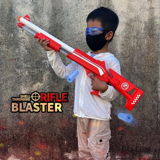 AGM MASTECH Shell Ejectie Speelgoed Geweer Hendel Action Shotgun Toy Soft Bullet Foam Dart Blaster 20 Shell 40 Officiele Darts Blauw