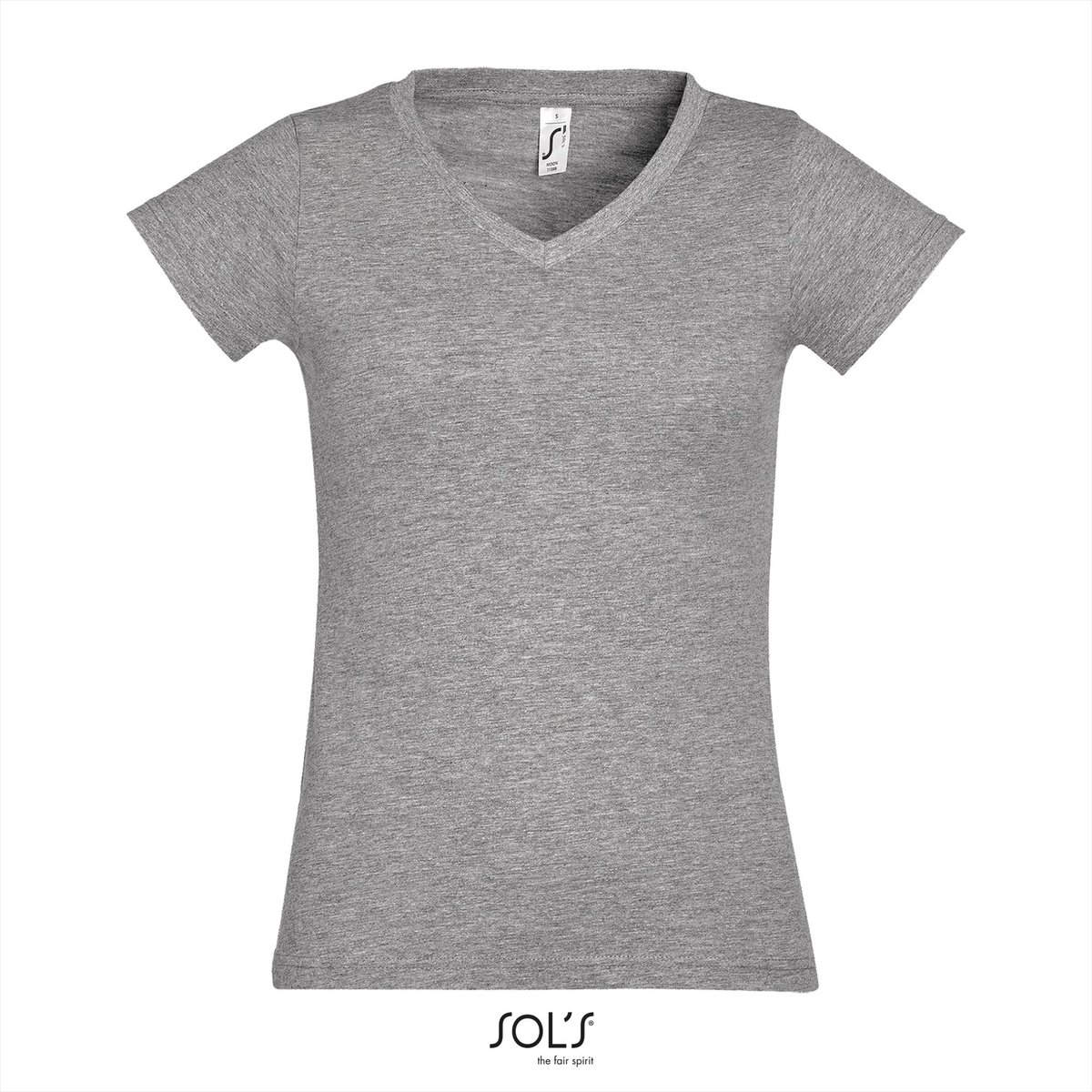 SOL'S Women´s V-Neck-T-Shirt Moon L156 - Grey Melange - 3XL