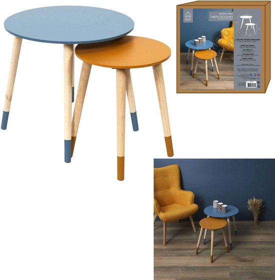 HOME DECO FACTORY The Set of 2 Coffee Tables, Extendable