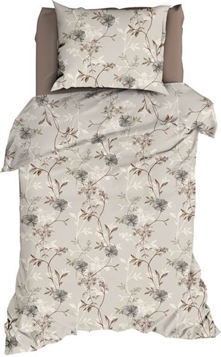 Romanette Richelle Dekbedovertrek - Eenpersoons - 140x200/220 cm - Beige