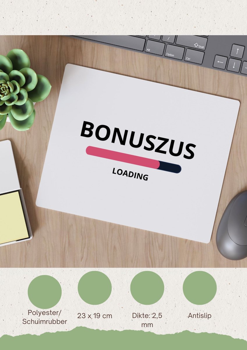 Akyol - bonuszus loading Muismat - Zus - ochtendkoffie laden - verjaardagscadeau - verjaardag - cadeau - cadeautje voor zus - zus artikelen - kado - geschenk - gift - 23 bij 19 cm