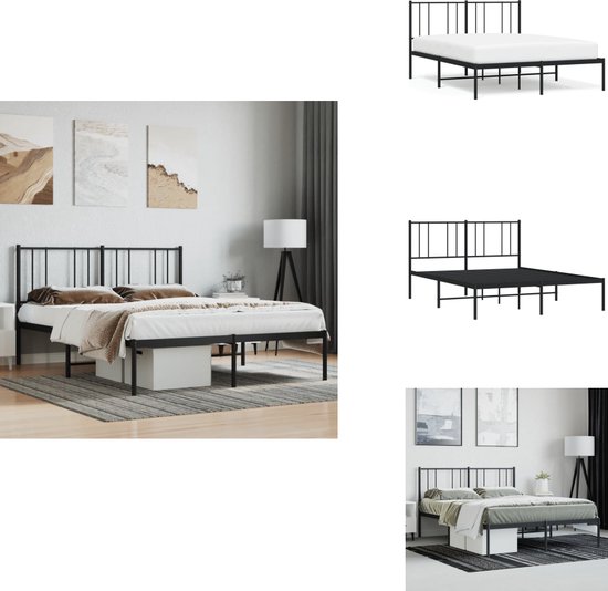 vidaXL Bedframe metaal wit 120x200 cm, tweepersoonsbed, bedombouw, metalen bedframe, bed, ledikant, logeerbed, metalen lattenbodem