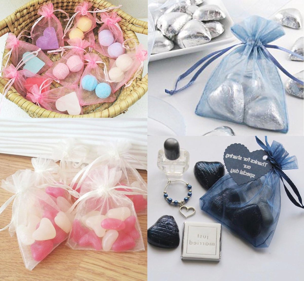 RSXING 100 STKS Kleine organzazakjes 7 x 9 cm Sieradenzakjes Kleur organzazakjes met trekkoord Cadeauzakjes voor bruiloften Kerstmis Lavendelzakjes Cadeauzakje voor juwelen (paars