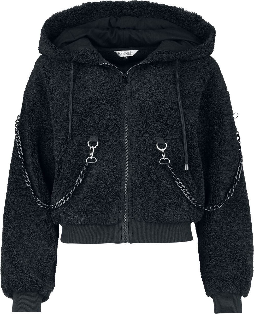 Banned Vinnie The Bunny Hoodie Dames Fleece Zwart