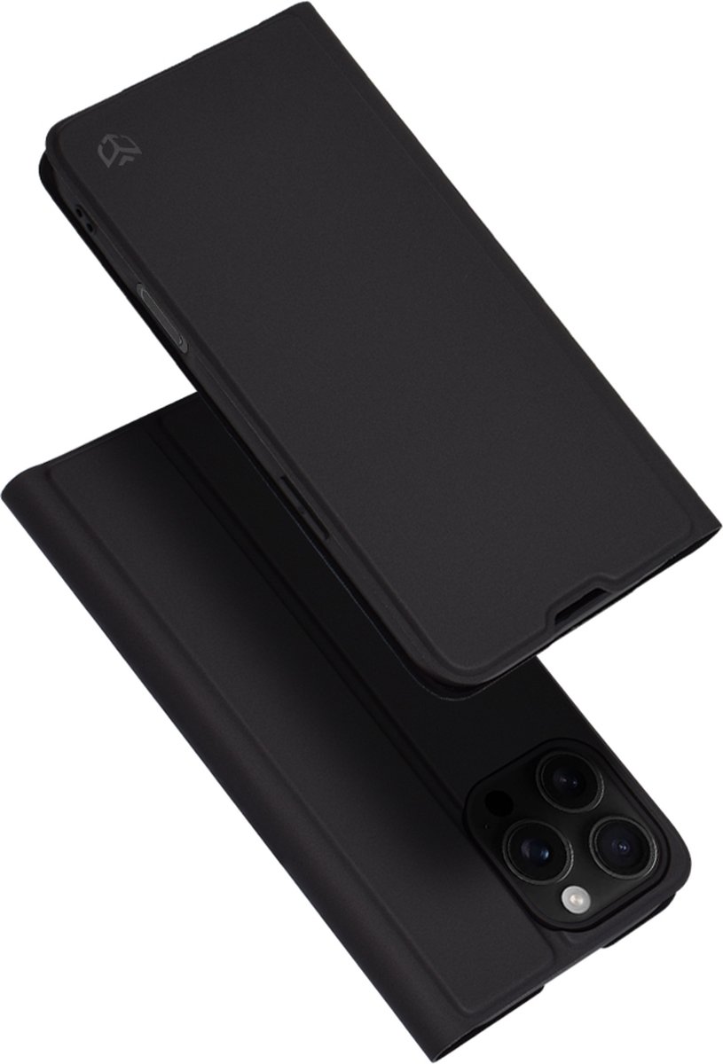 Techsuit Magskin Book Wallet Case hoesje voor Apple iPhone 16 Pro Max - Zwart