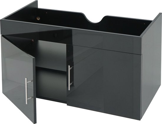 Badkamer set HWC-B19b, wastafel spiegelkast wandmeubel Badkamer set HWC-B19b, wastafel spiegelkast wandmeubel