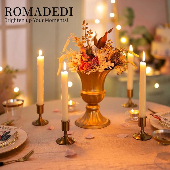 FYting 4 stuks kandelaars, kandelaars, kerstkaarsenstandaard, rok, wijnglazen cancle deur, voor staafkaarsen 1-2 cm, gouden steel, Kerstmis, feest, eettafel (mat
