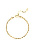 Armband jasseron gedraaid - Armband dames - goudkleurig - stainless steel - bracelet - luxe sieraad - sieraad voor vrouwen