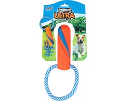 Chuckit! Ultra Bumper Tug - Hondenspeelgoed - Trekspeeltje - Duurzaam rubber - 17 x Ø6 cm - Oranje/Blauw