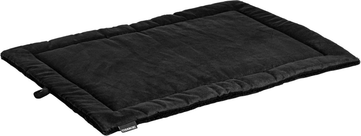 Maxxnobel Benchkussen Nubuck Lederlook/Teddy Zwart - Hondenbenchkussen - Small