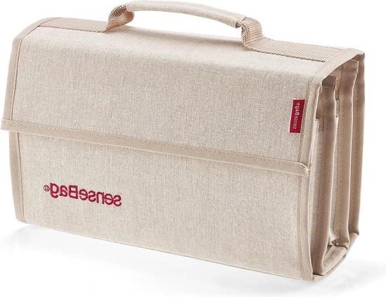 SenseBag Wallet Voor 36 Markers - Zwarte Afwasbare Pennenhouder Met Draaggreep