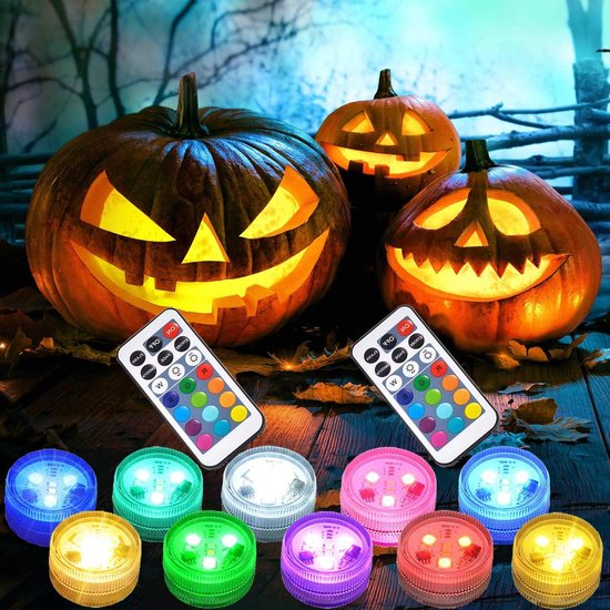 Décoration – Petite bougie chauffe-plat étanche avec batterie longue durée, 10 Bougies sous-marines pour fête, vase, lanterne de Pool, citrouille, décoration de Noël sous-marine