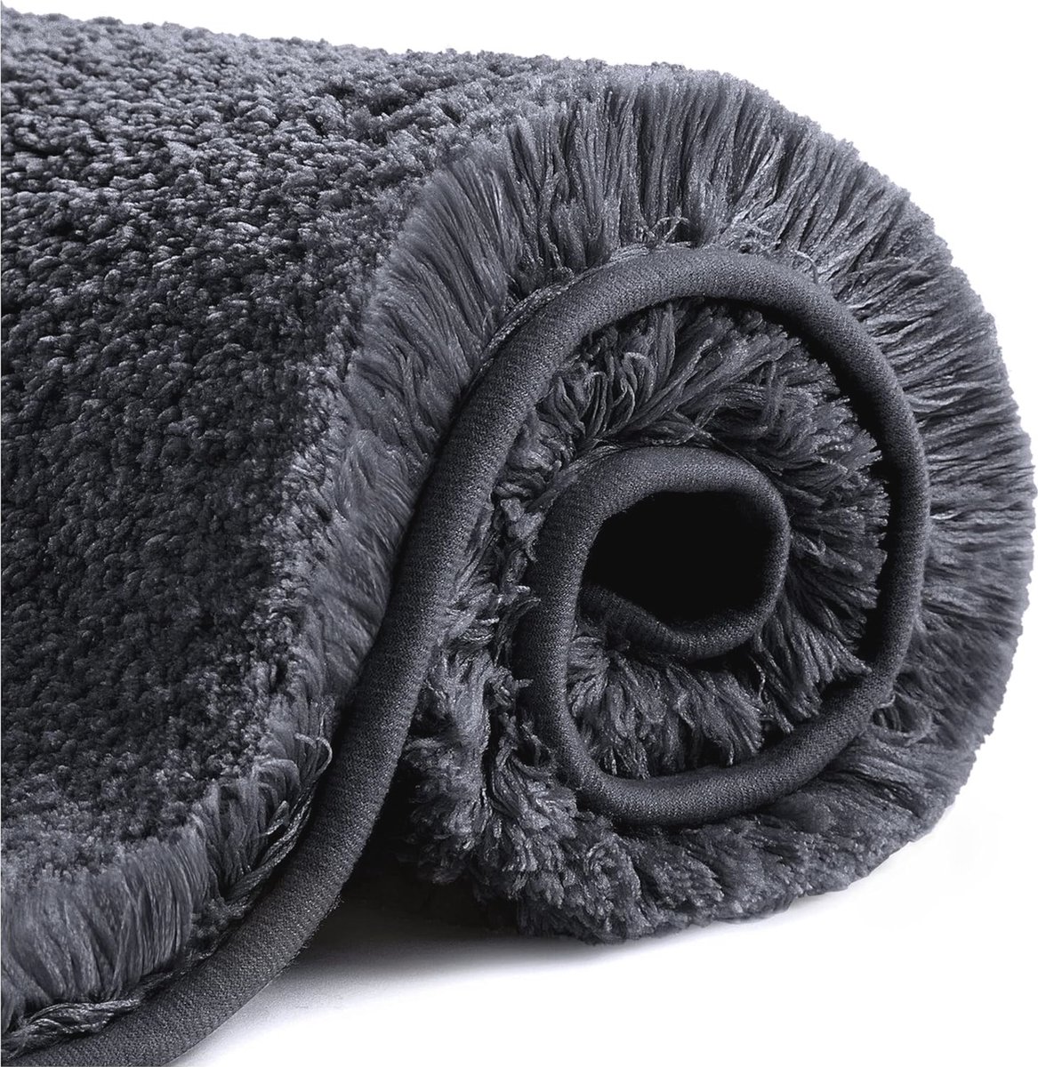 Zachte antislip badmat 50 x 80 cm - Superabsorberende, sneldrogende microvezel mat - Machinewasbaar - Zwart