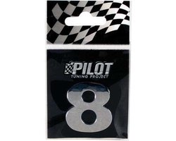 3D nummer chroom - *8*