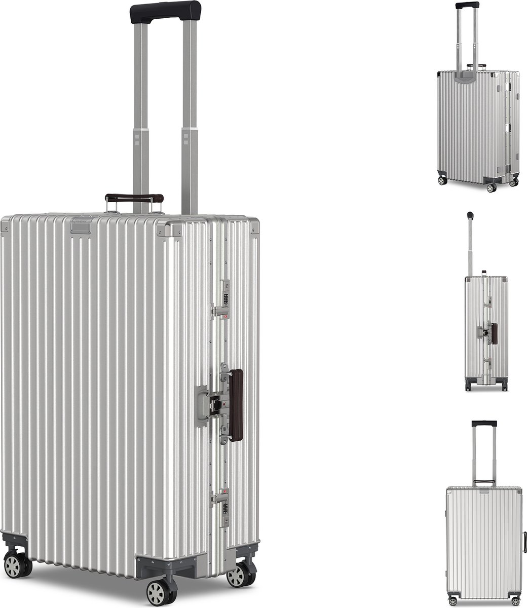 Voyagoux® ICON Koffer - Koffers - L - Koffer Groot - 114 Liter - TSA Slot - Aluminium