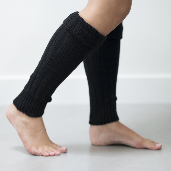 Foto: Bonnie doon beenwarmers zwart unisex onze size dames en heren sleever legwarmer grof gebreid wol 1 paar warm comfortabel black nero mode accessoire be021766 101