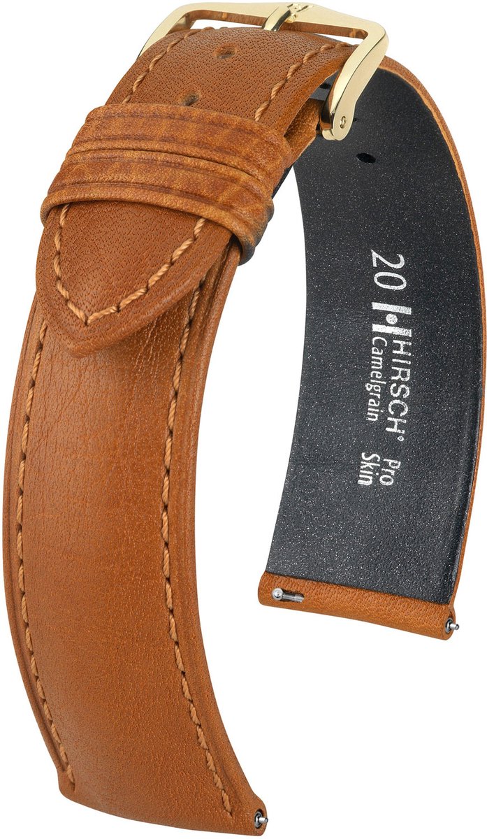 Hirsh Horlogeband Camelgrain Honey - Leer - 19mm